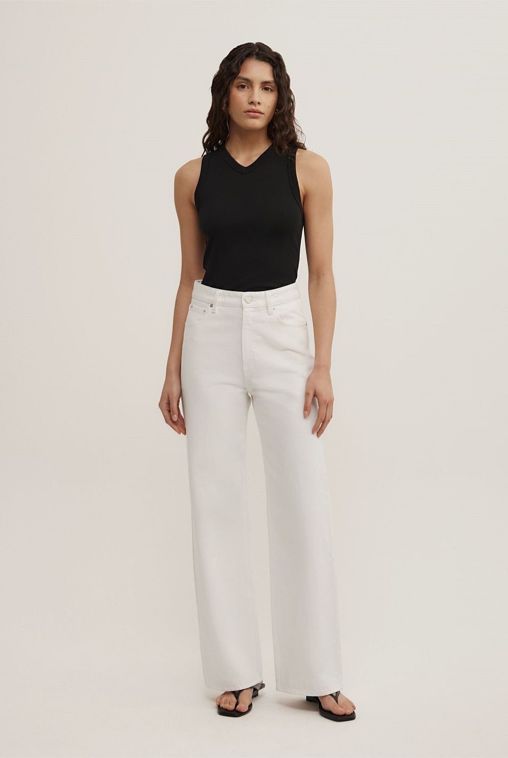 Mid Rise Straight Jeans