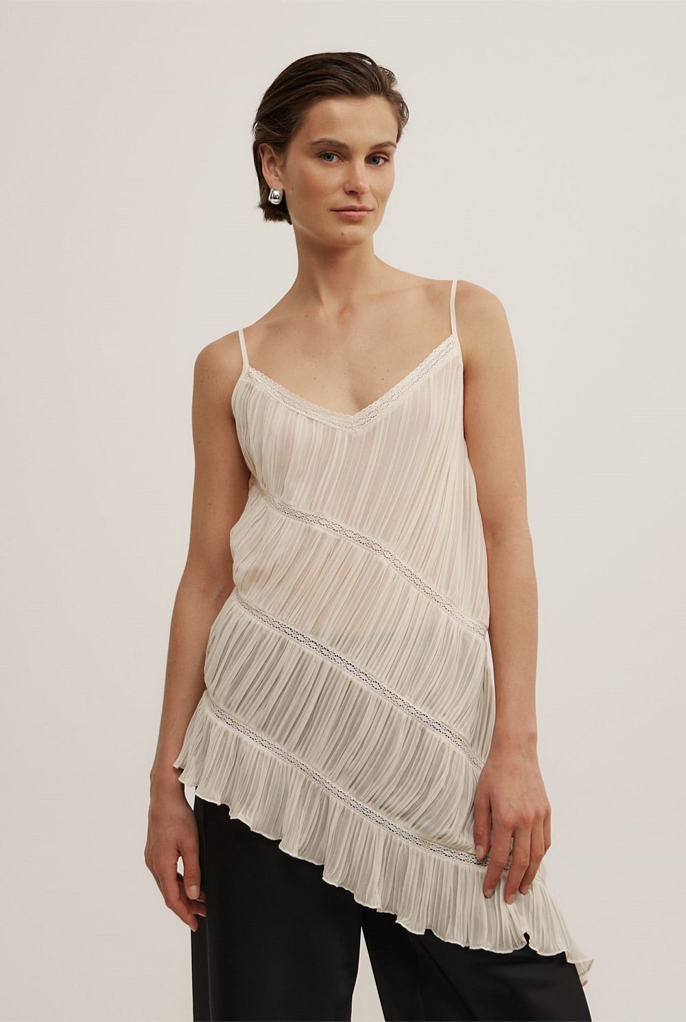Gather Lace Trim Top