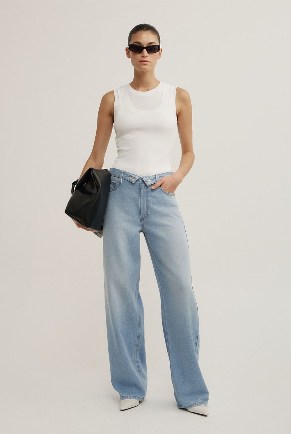 Fold Waist Slouch Jeans
