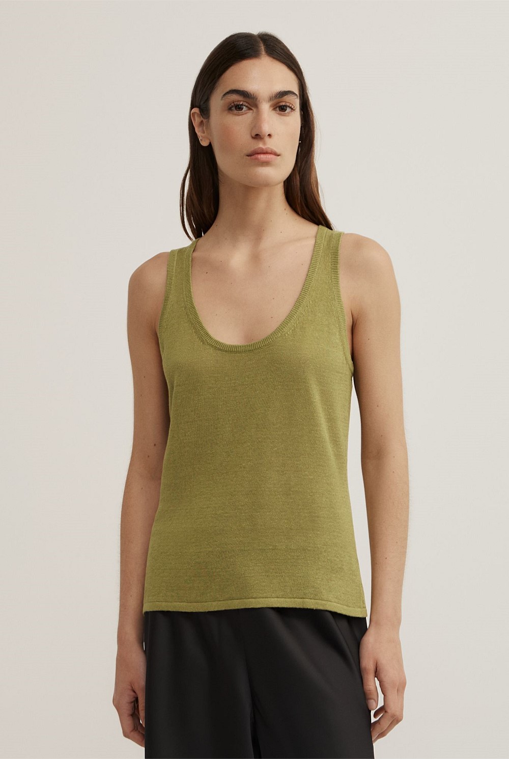 Linen Scoop Knit Tank