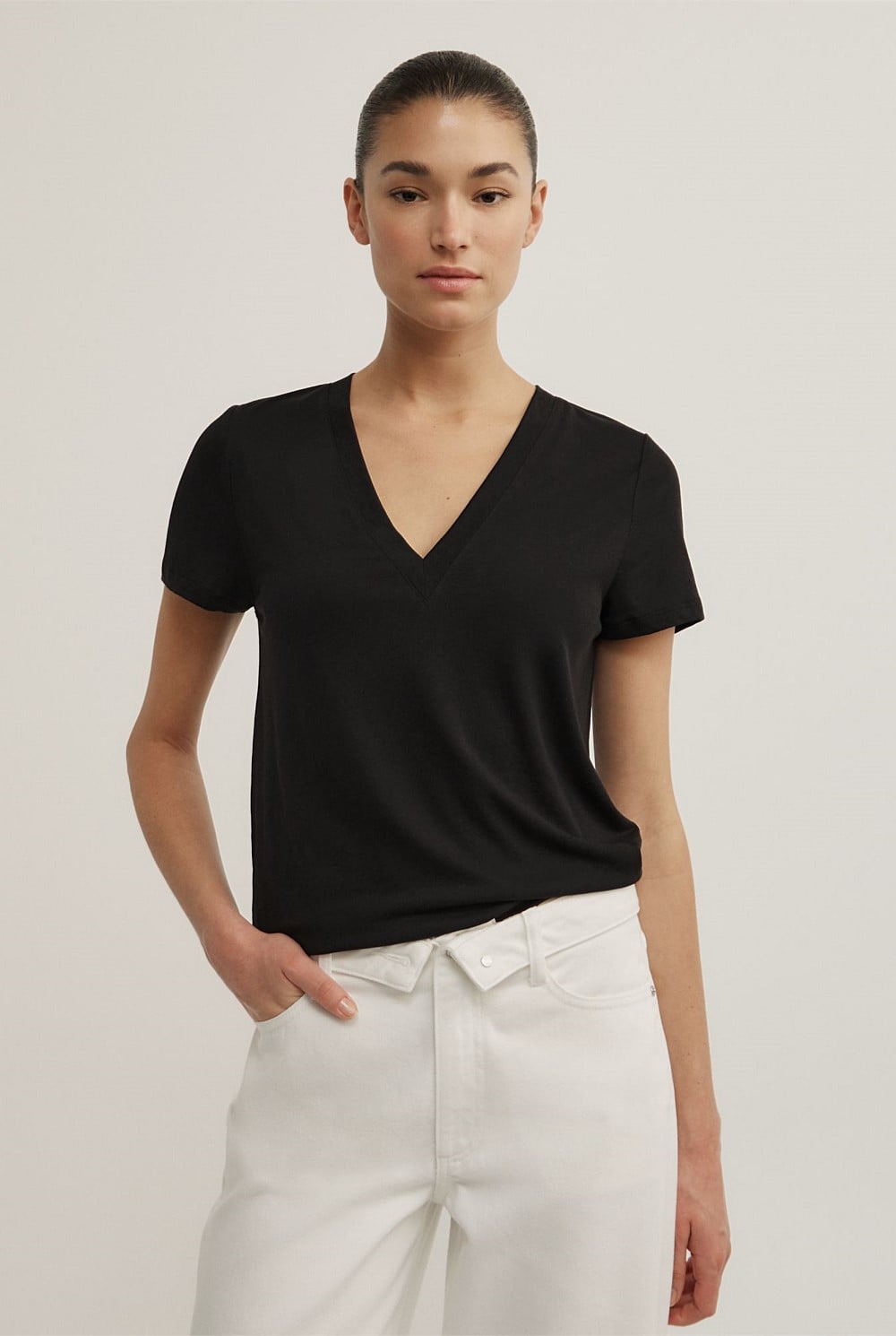 Jersey V-Neck T-Shirt