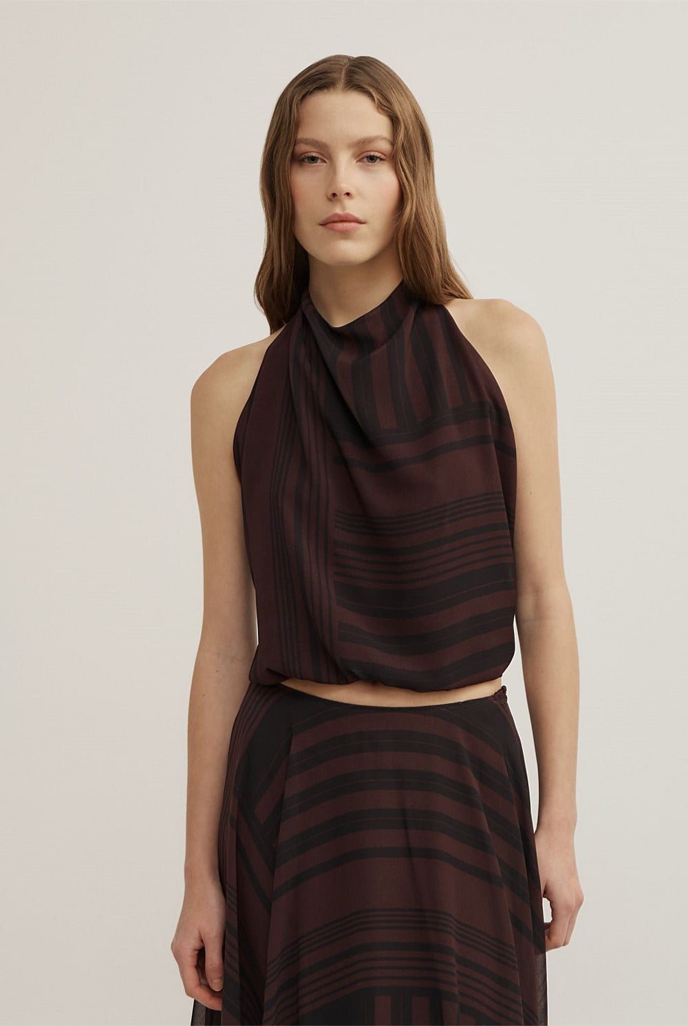 High Neck Drape Top