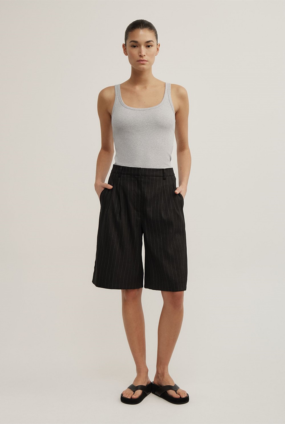 Pinstripe Bermuda Shorts