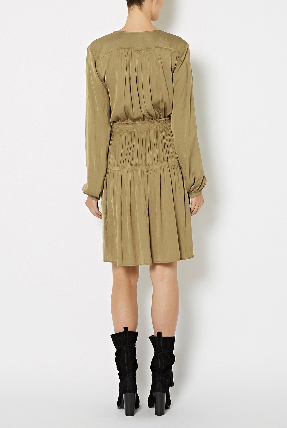 Long Sleeve Gather Dress