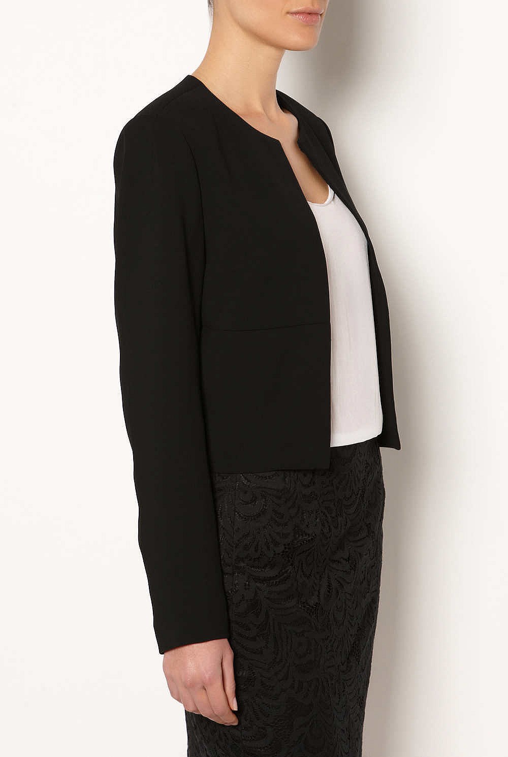 Crop Collarless Jacket