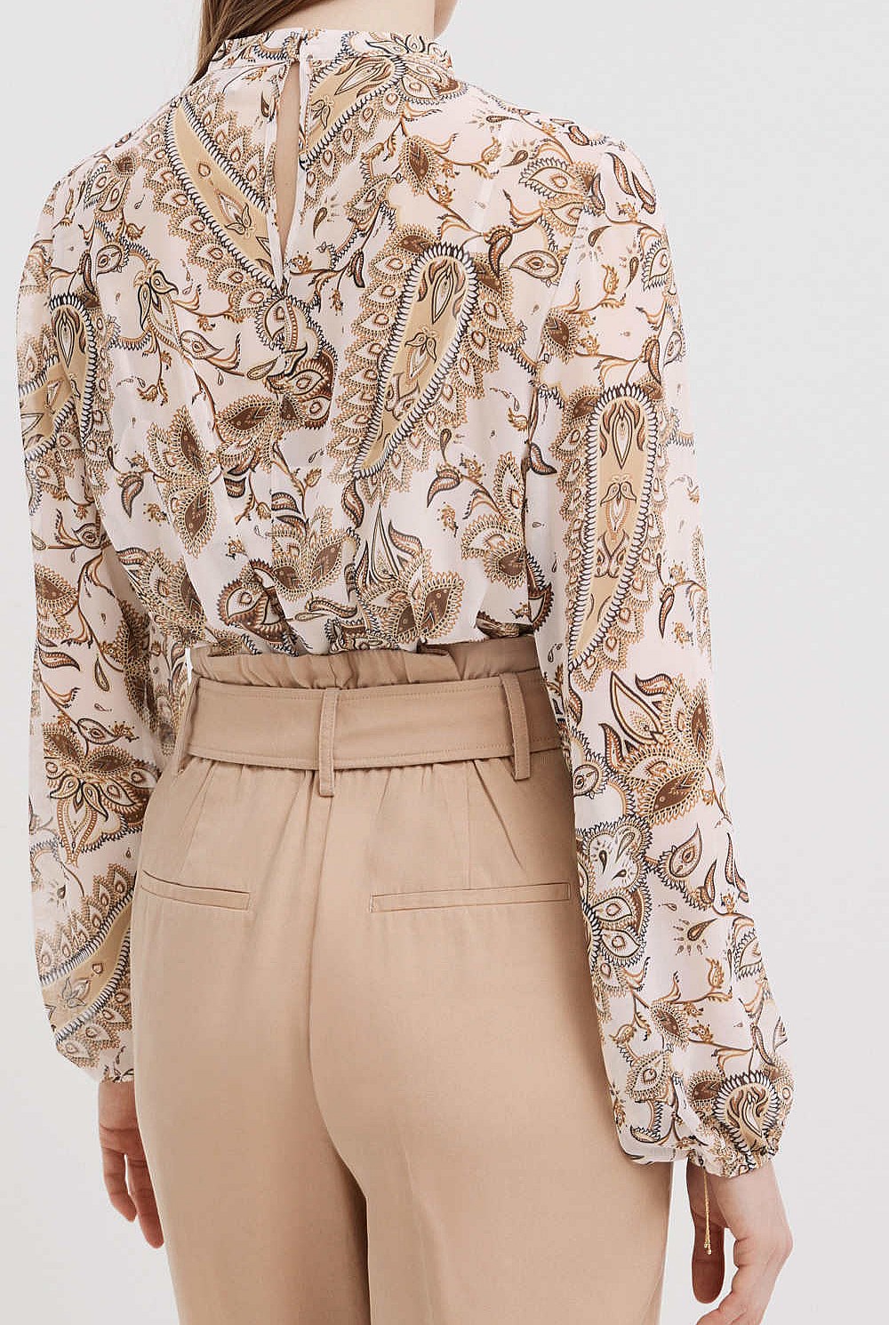 Long Sleeve Pleat Blouse