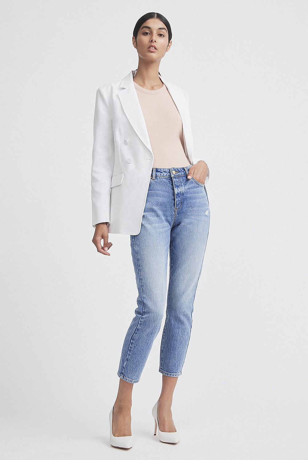 Structured Double-Breasted Blazer