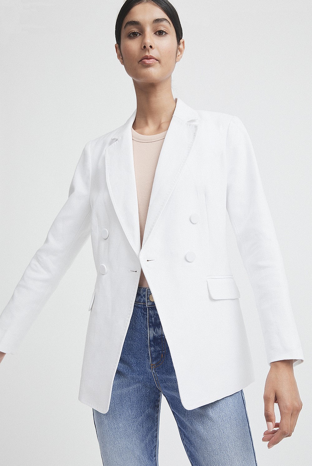 Structured Double-Breasted Blazer