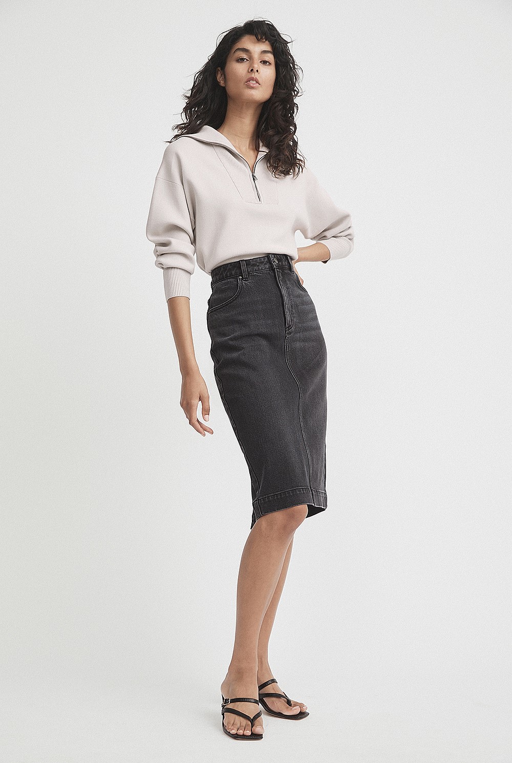 Collar Knit Sweat