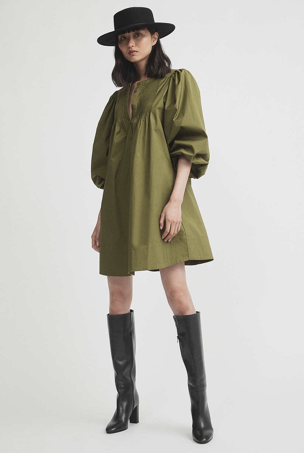 Pintuck Trapeze Dress