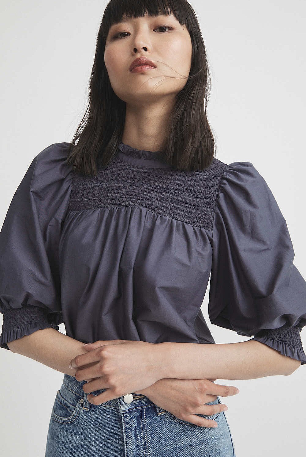 Smocking Detail Blouse