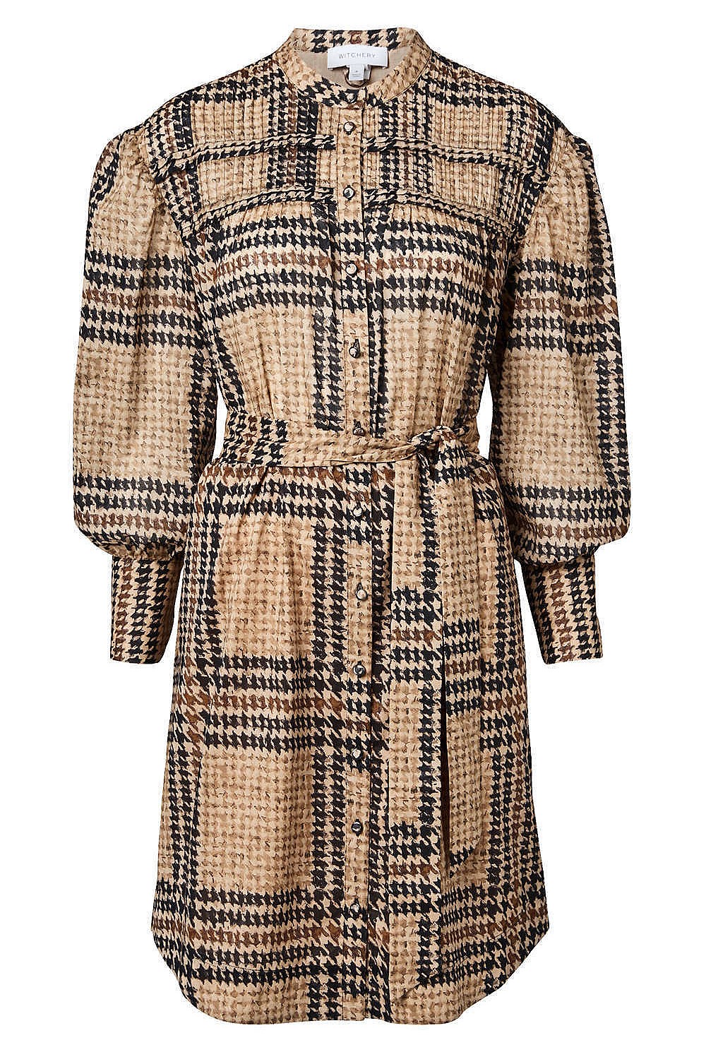Pintuck Check Dress
