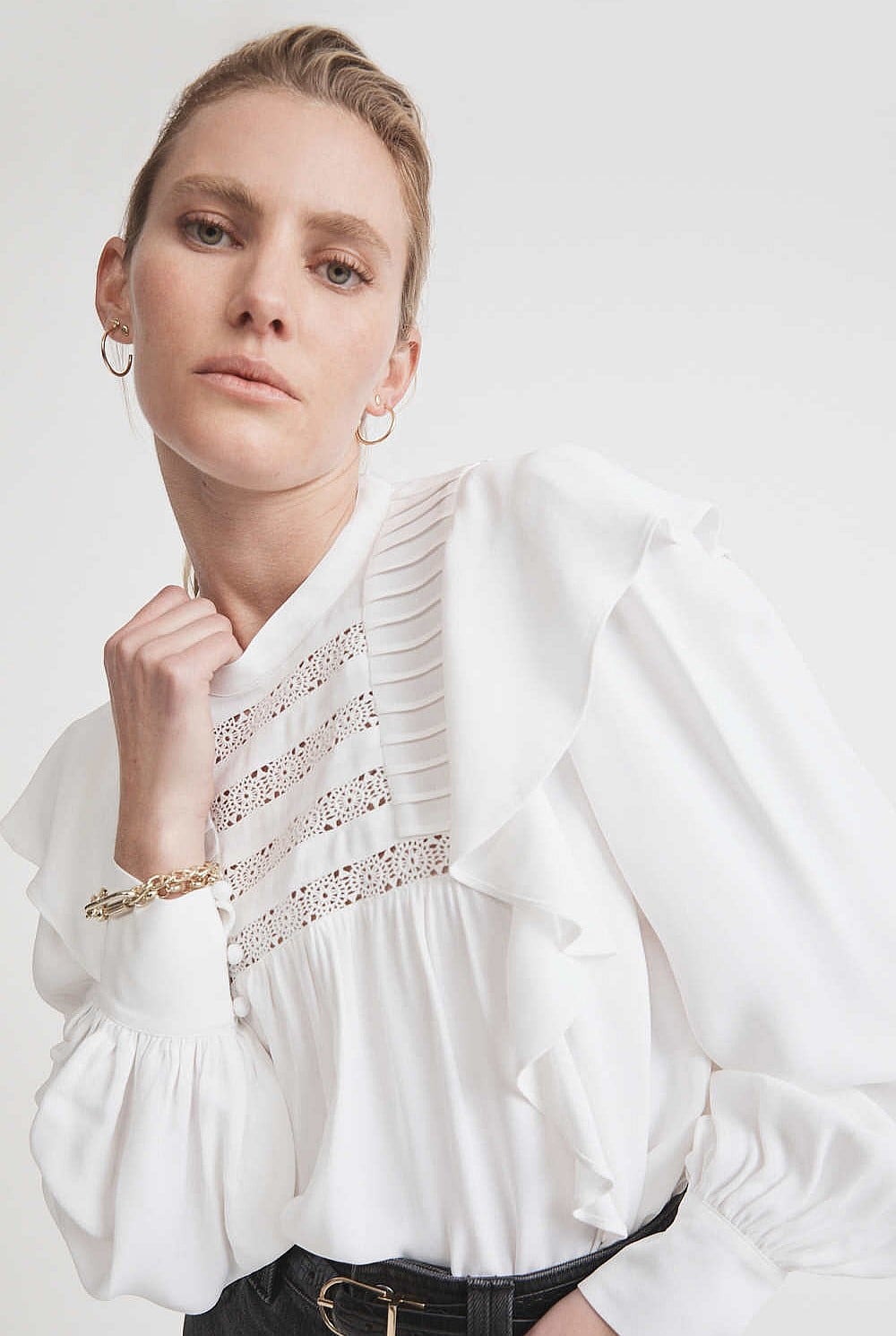 Ruffle Sleeve Blouse