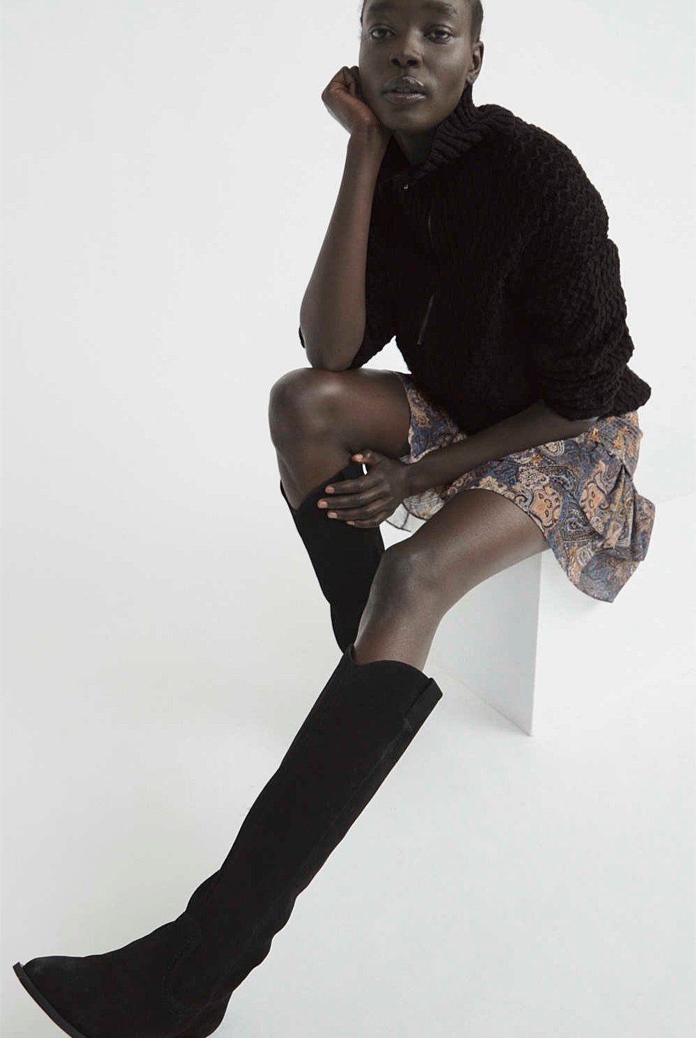 Shirred Mini Skirt