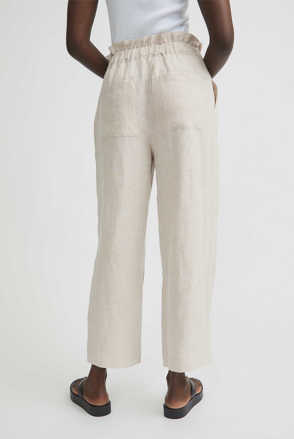 Waist Detail Linen Pant