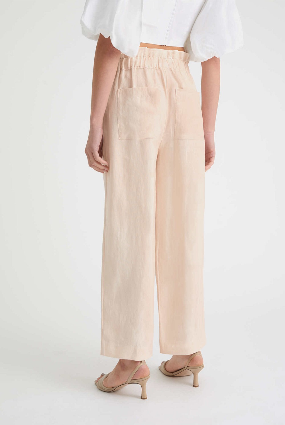Waist Detail Linen Pant
