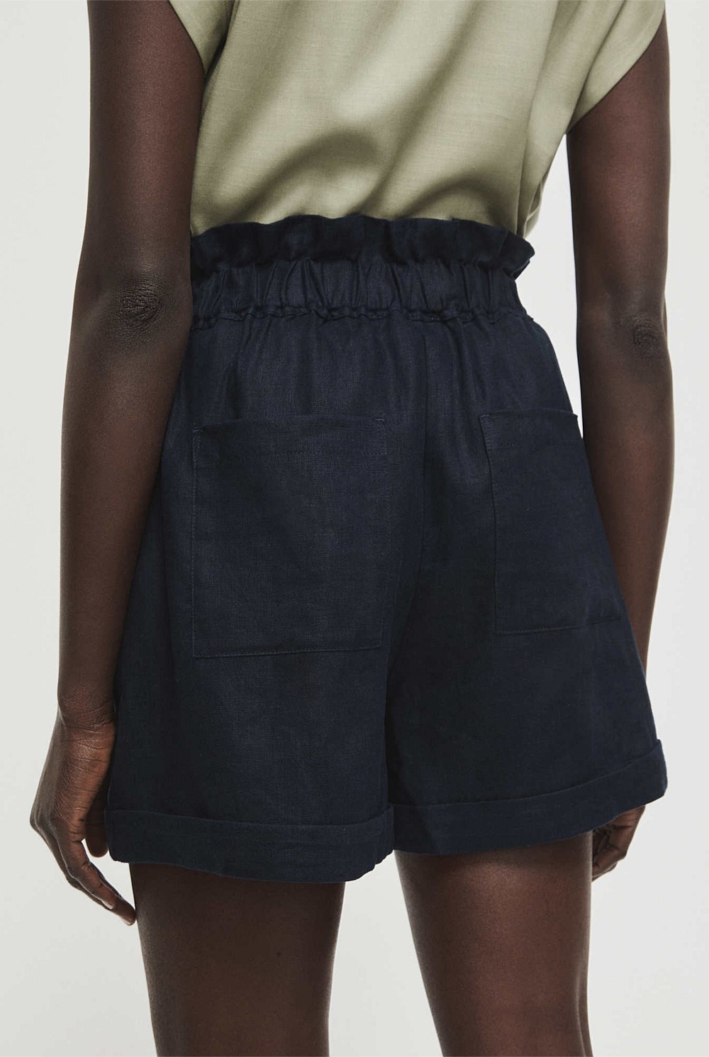 Waist Detail Linen Short