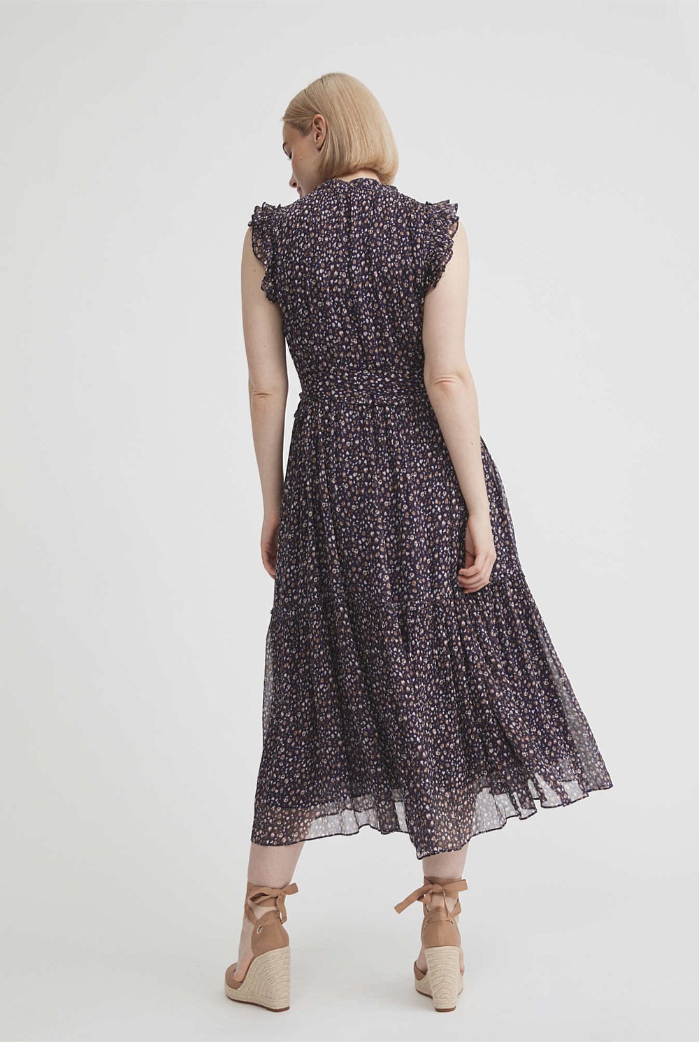 Frill Tiered Midi Dress