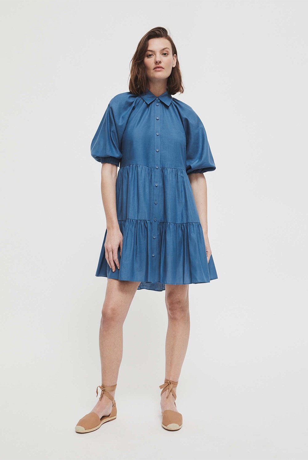 Balloon Sleeve Mini Dress