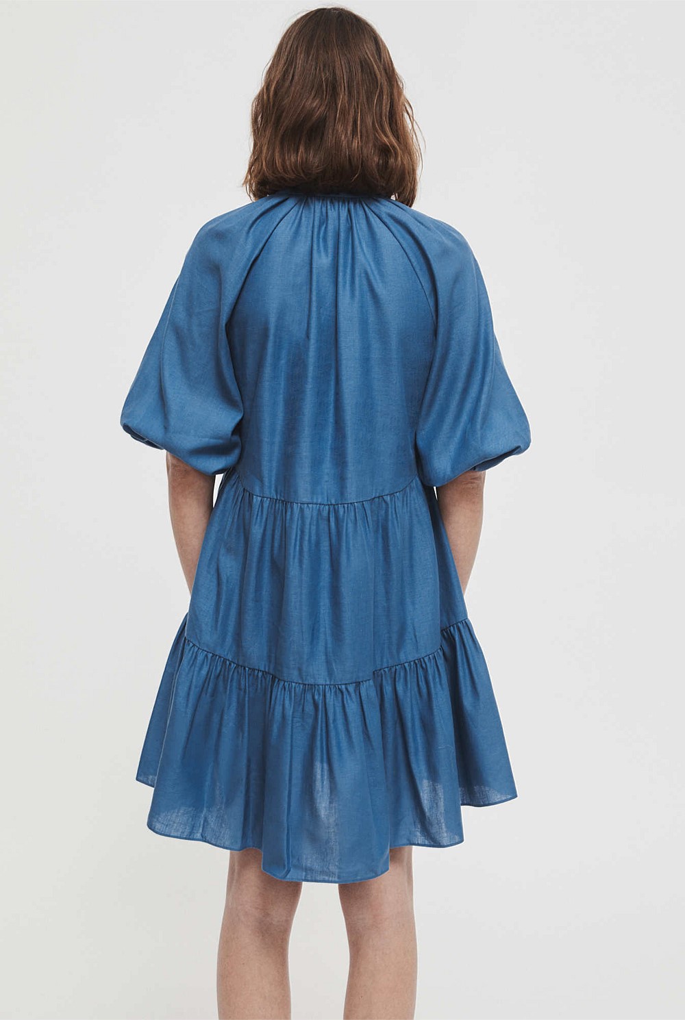 Balloon Sleeve Mini Dress