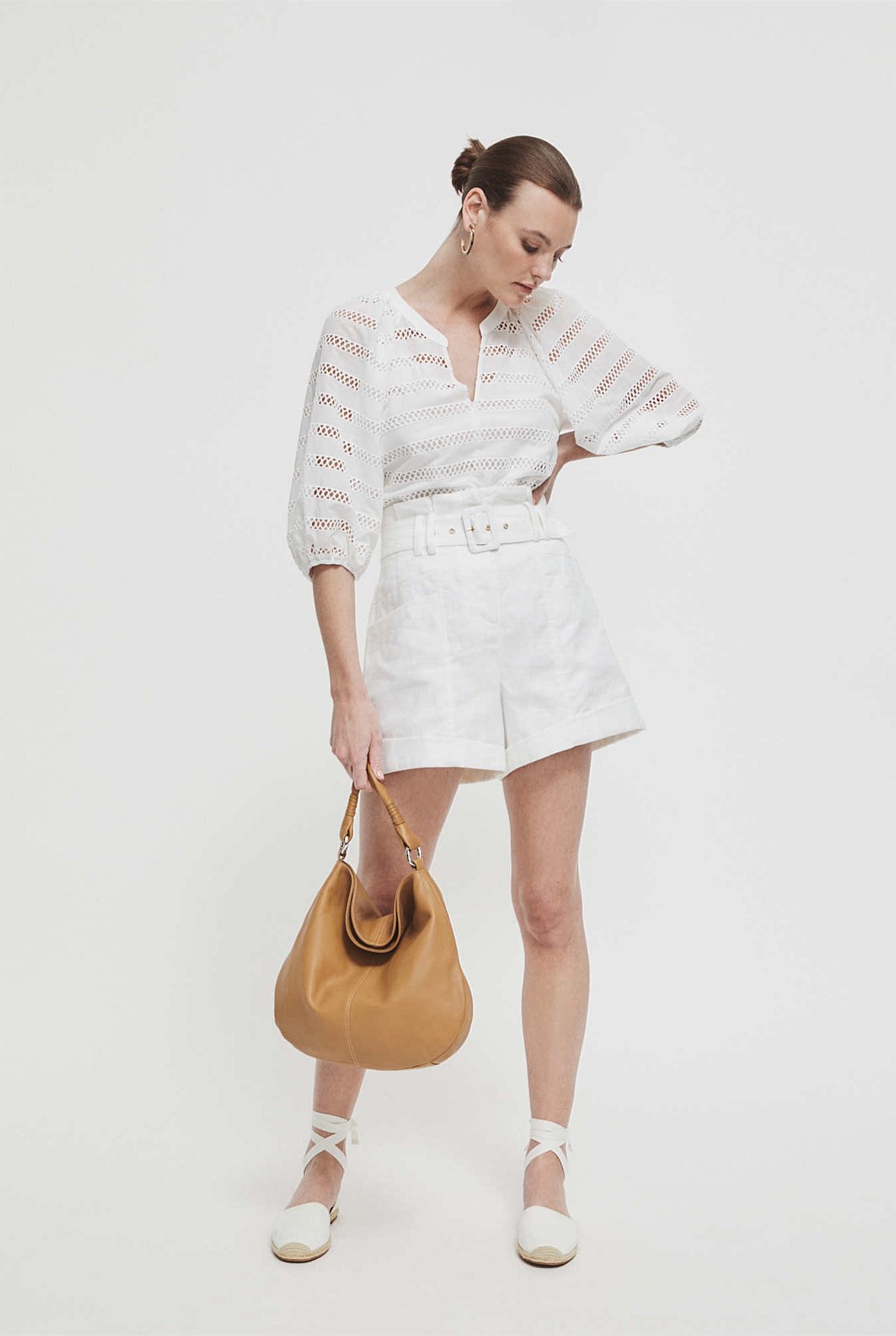 Belted Linen Short