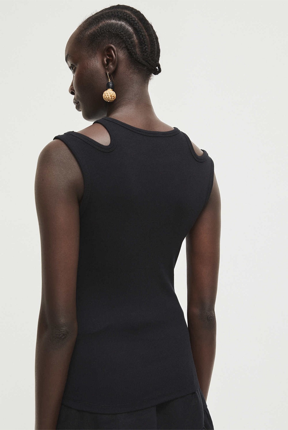 Cut Out Rib Tank Top