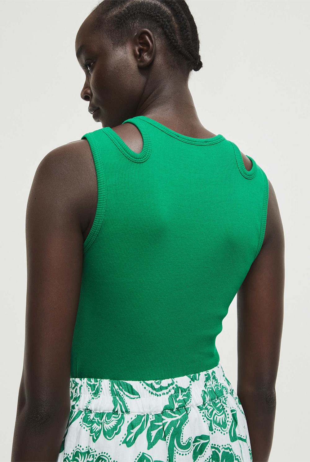 Cut Out Rib Tank Top