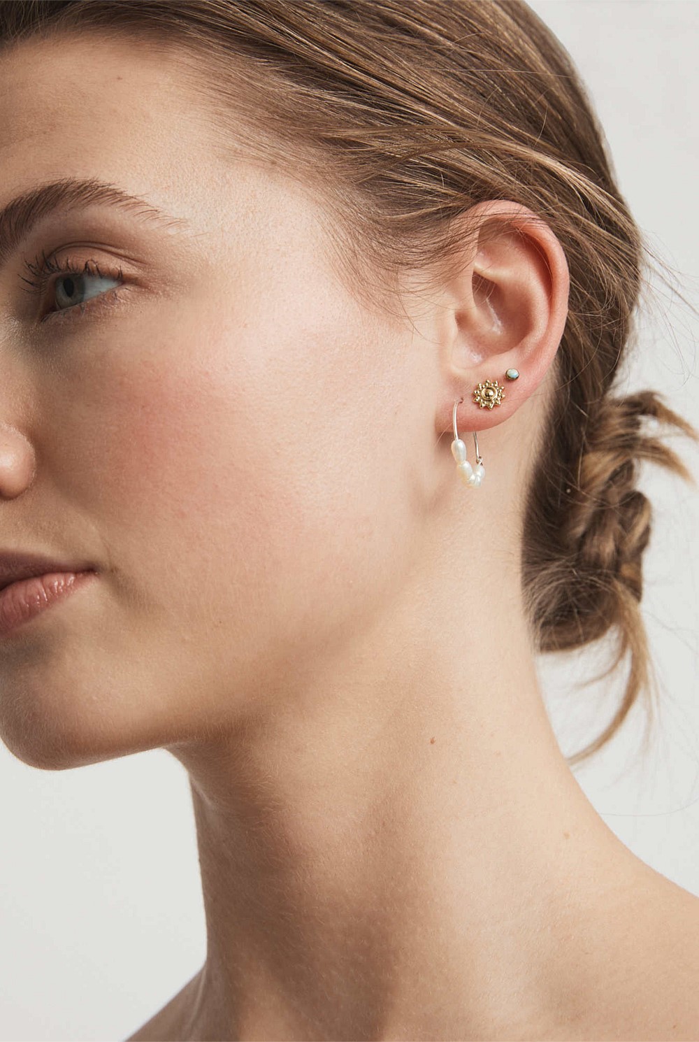 Mini Pearl Hoops