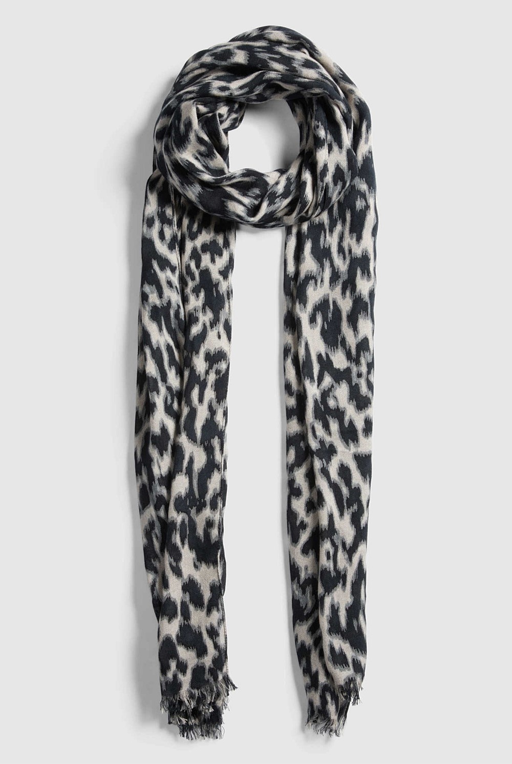 Wool Blend Ocelot Scarf