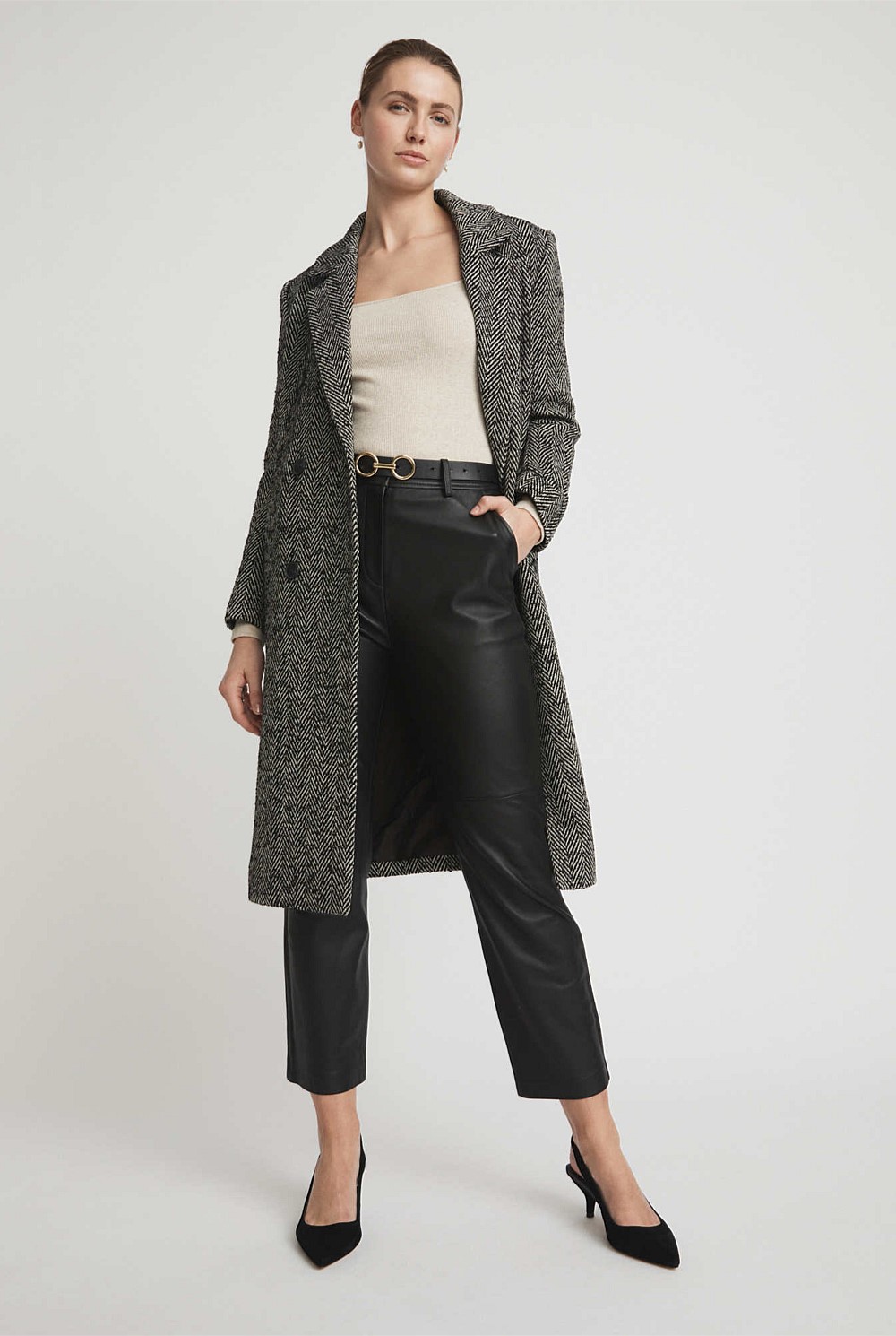 Cotton Rib Wide Neck Top