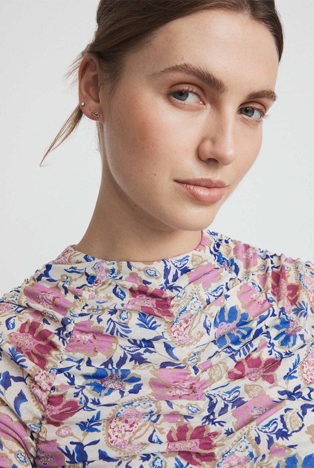 Mixed Paisley Mesh Top