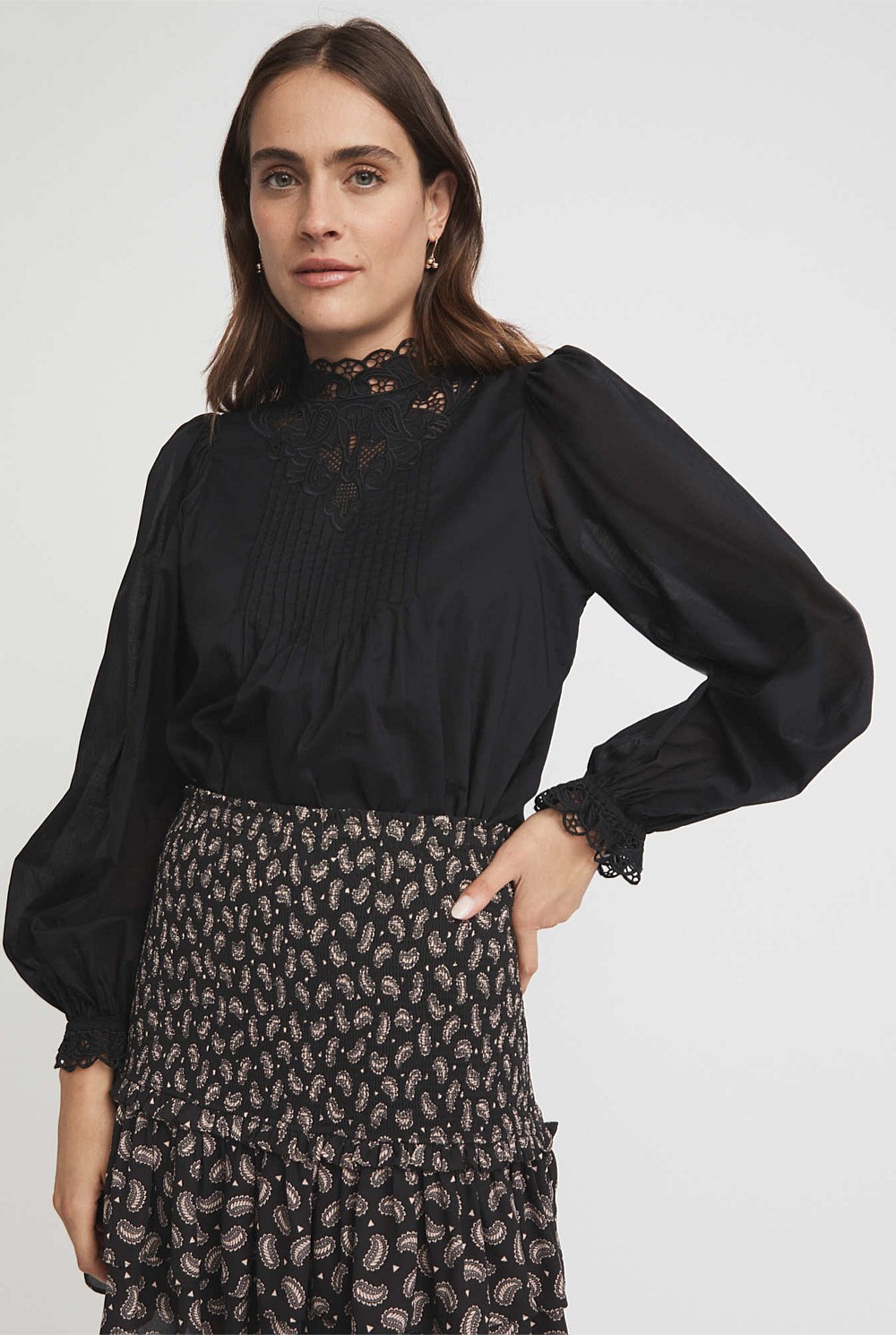 Lace Insert Blouse