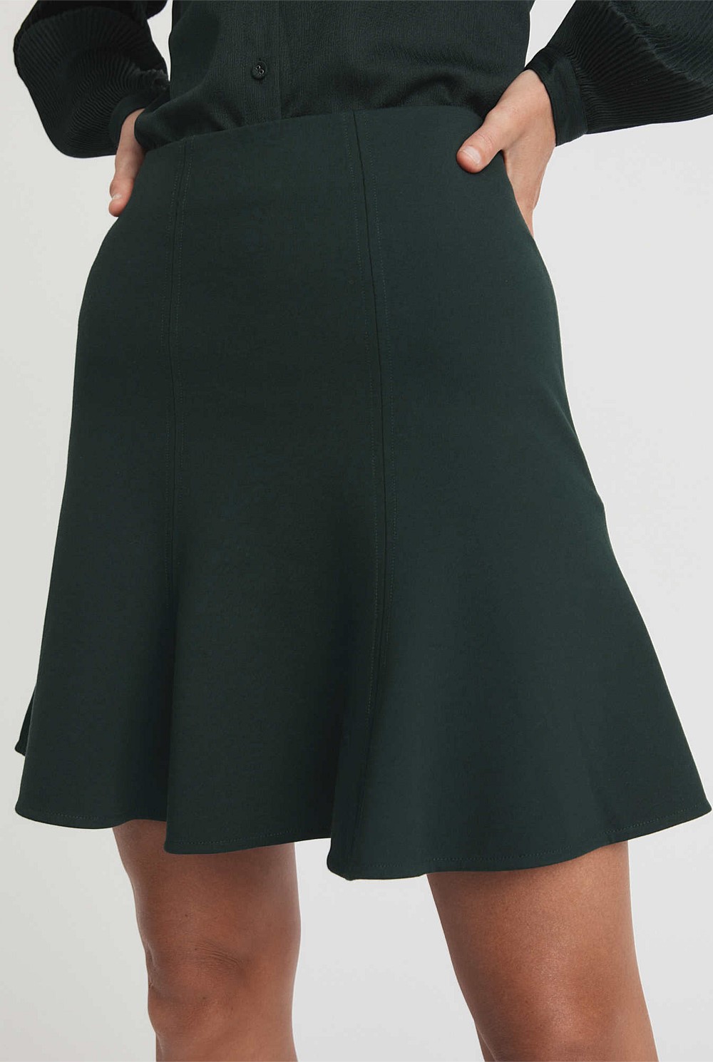 Ponte Seam Detail Mini Skirt