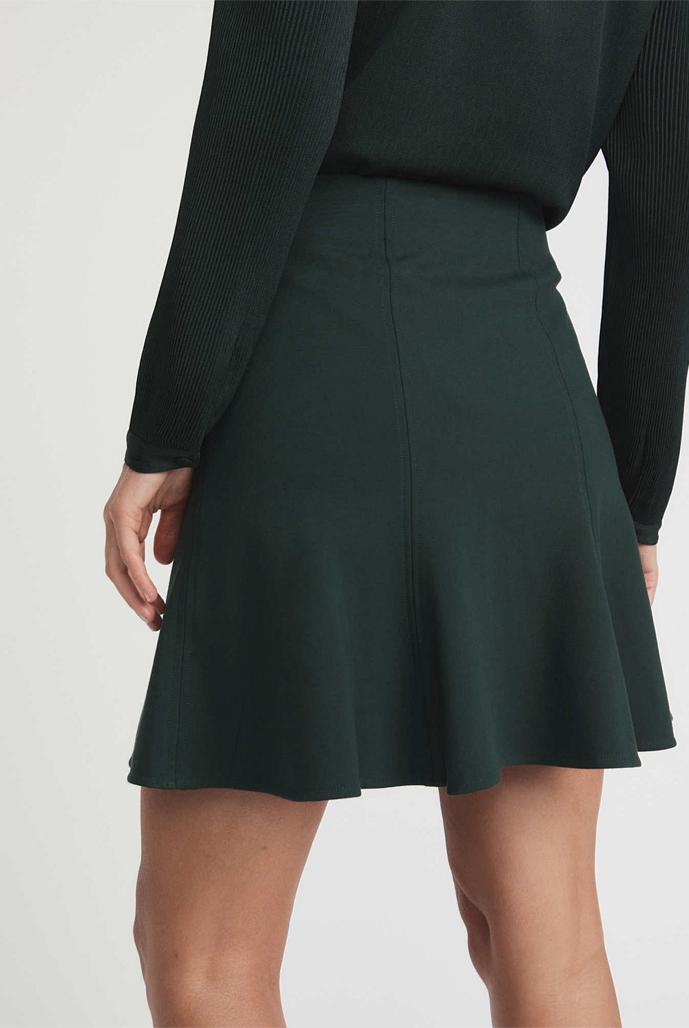 Ponte Seam Detail Mini Skirt