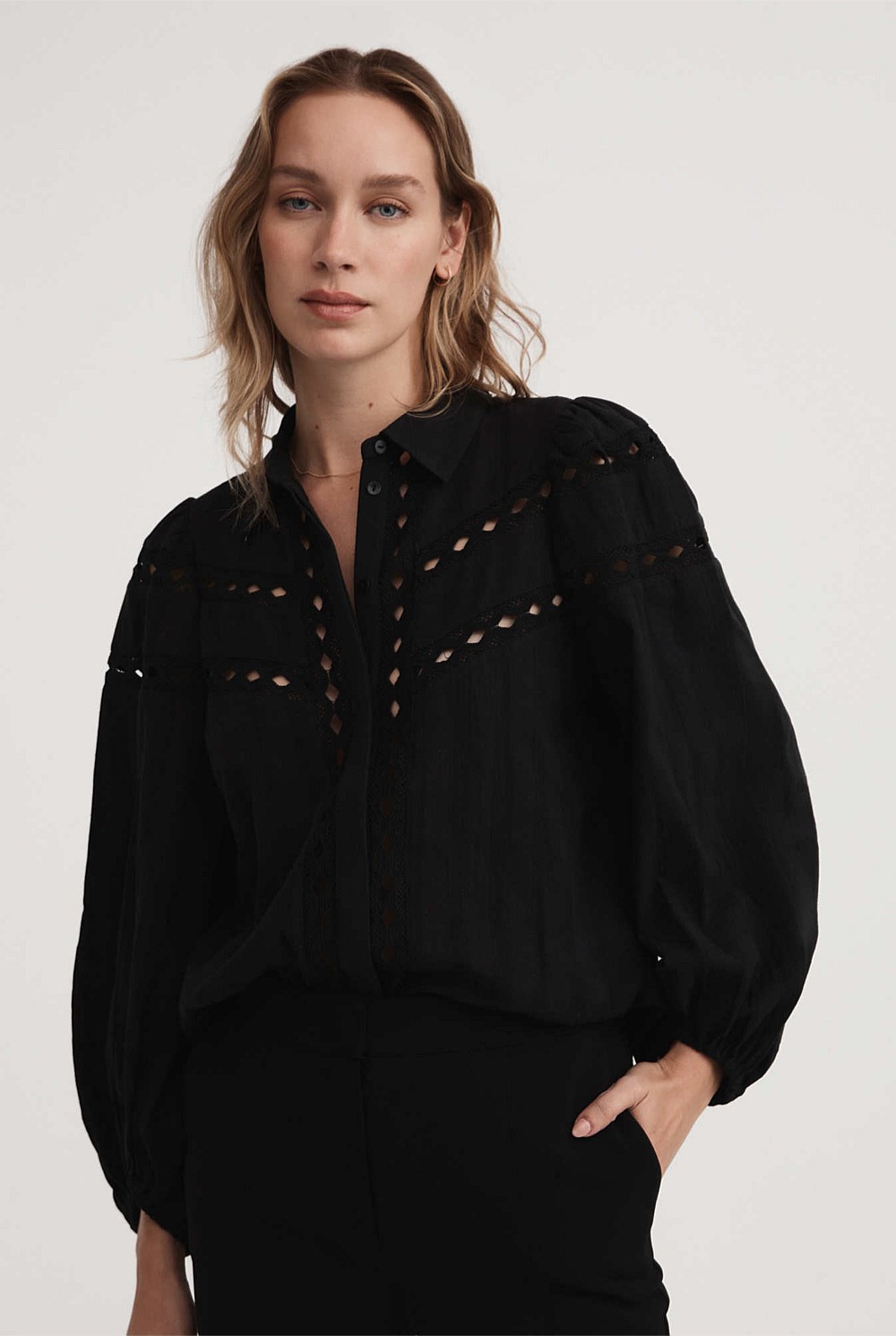 Lace Trim Blouse