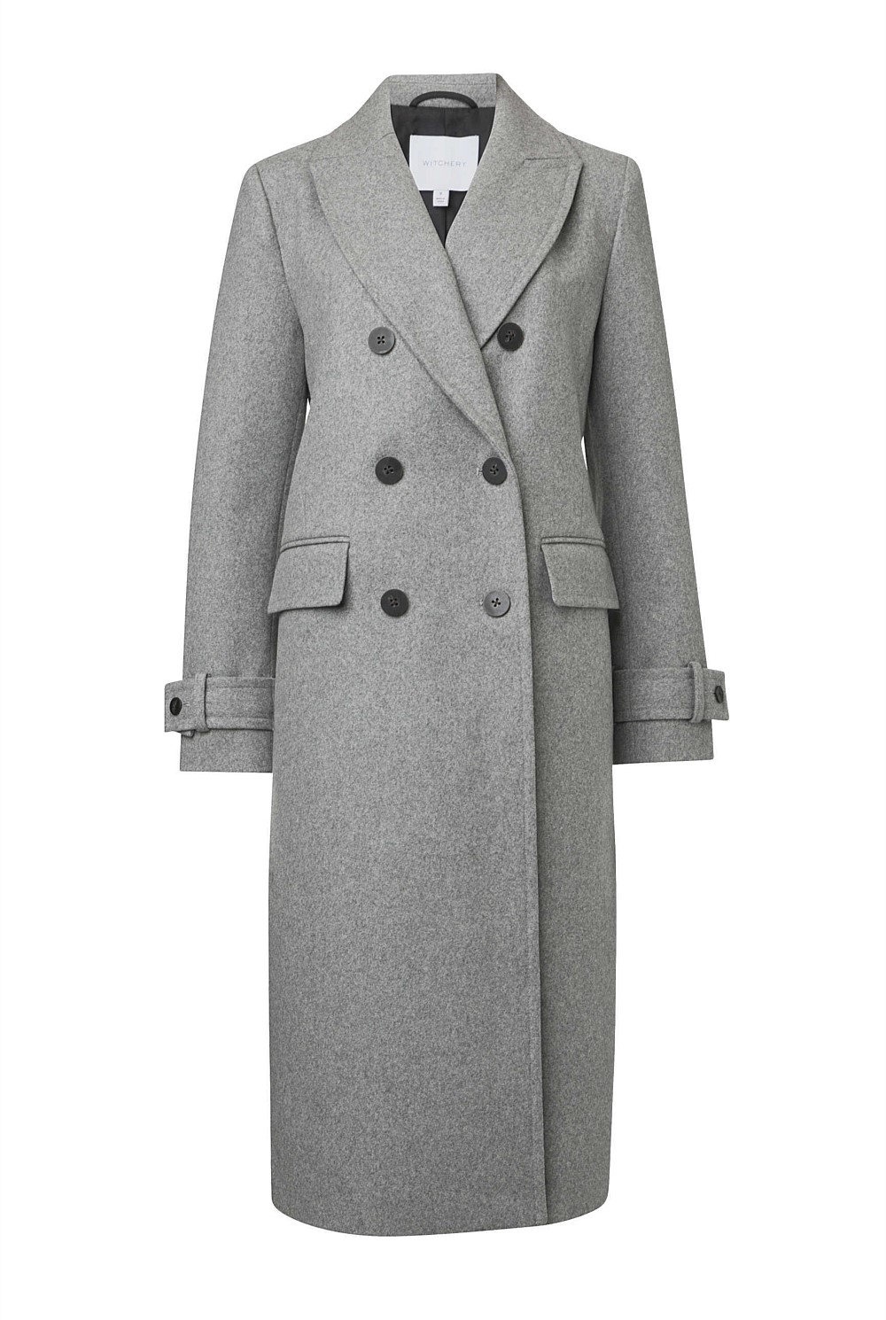 Wool Blend Double Breasted Coat