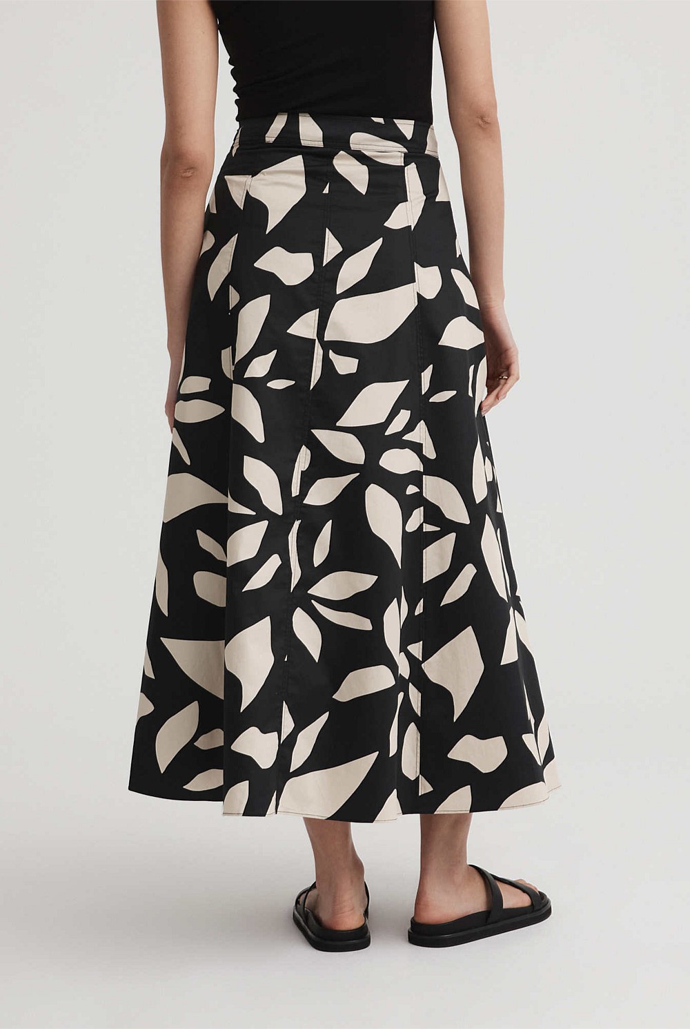 Abstract Print Midi Skirt