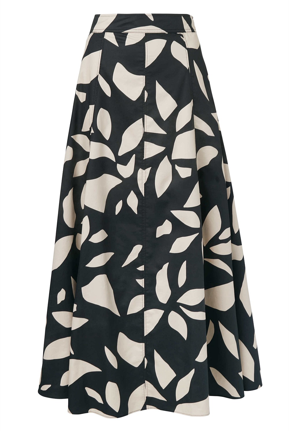 Abstract Print Midi Skirt