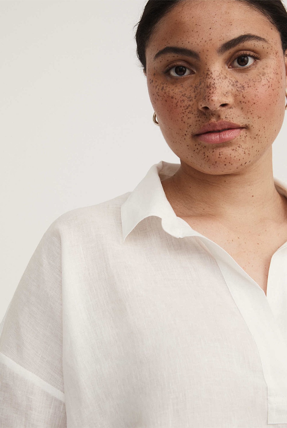 French Linen Pop Over Shirt