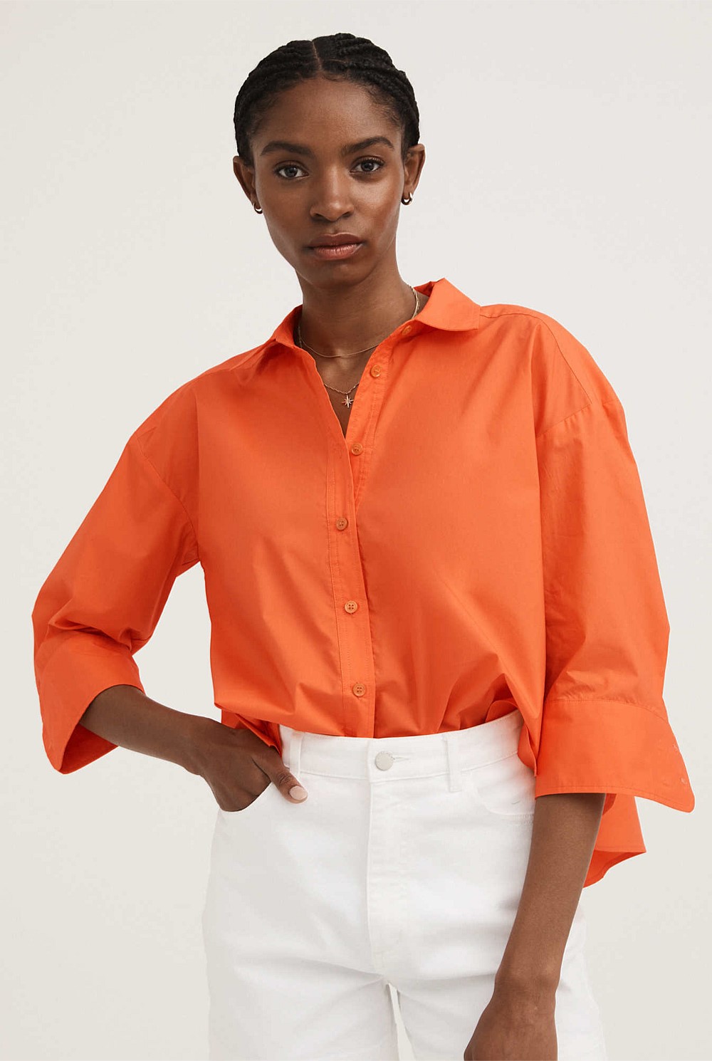 Cotton Poplin Short Sleeve Shirt