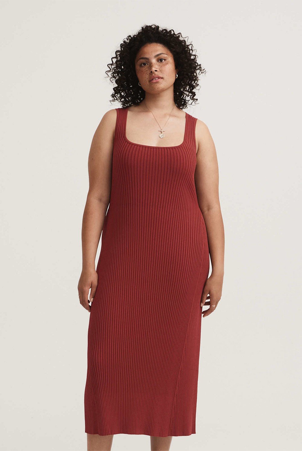 Crepe Knit Midi Dress