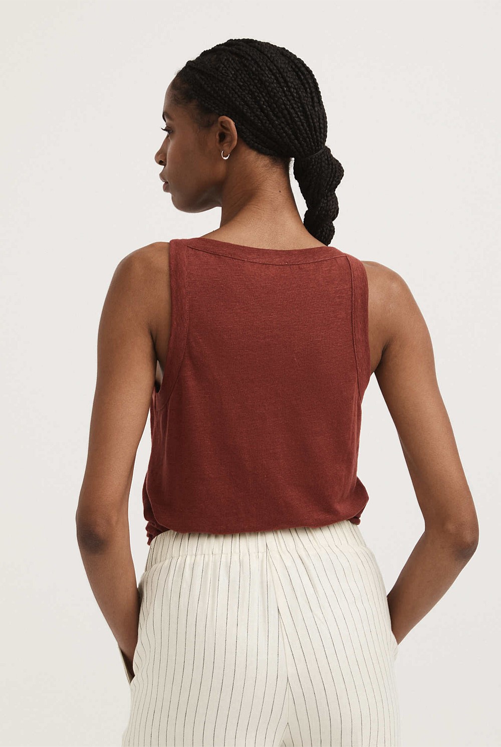 Linen Bind Detail Tank