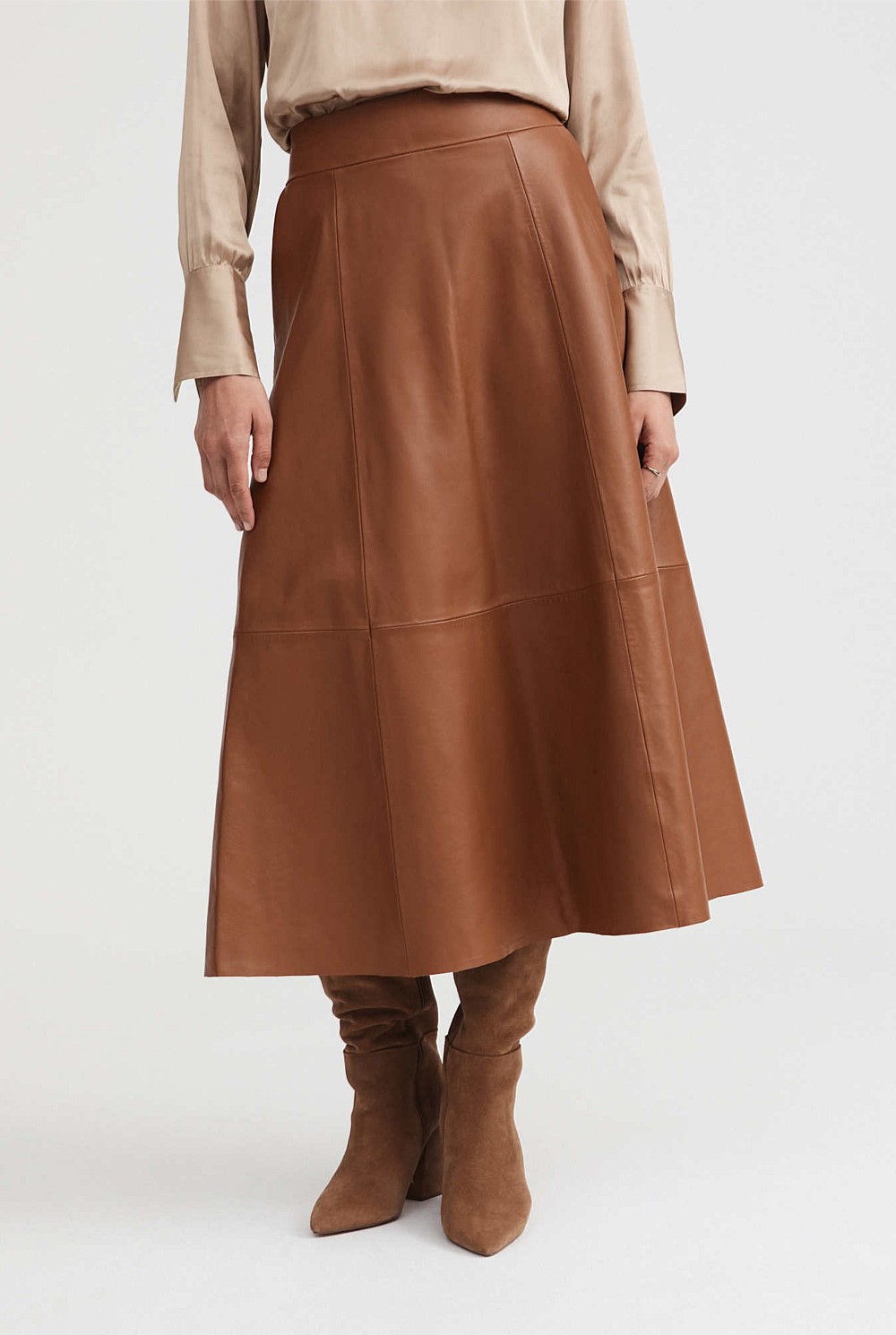 Leather Midi Skirt