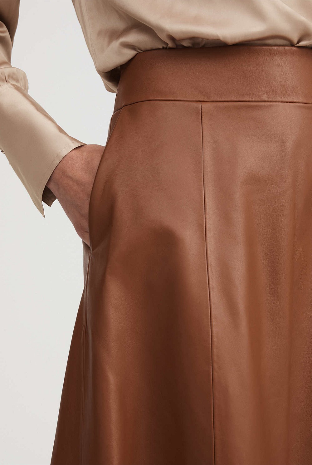 Leather Midi Skirt
