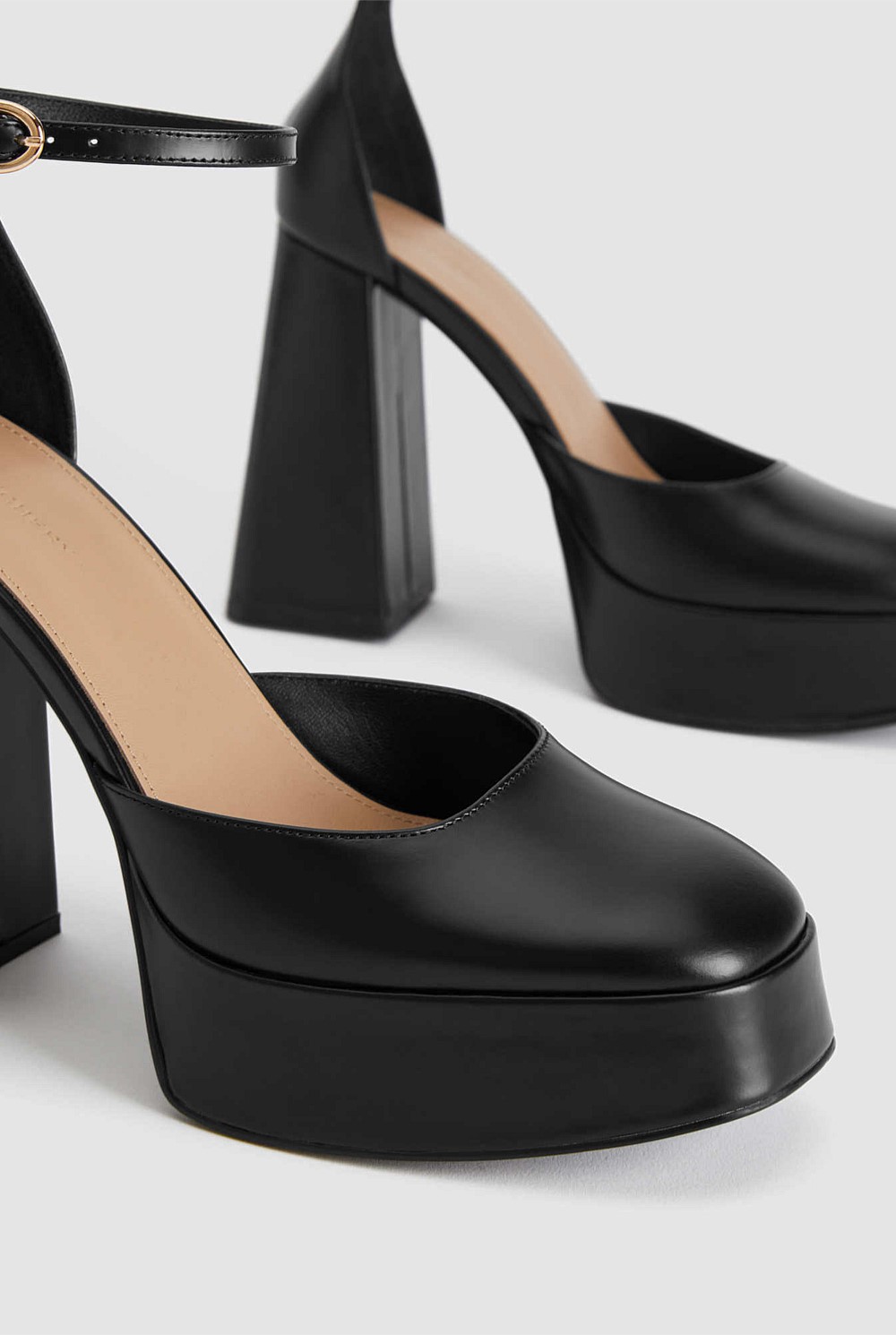 Leather Platform Heel