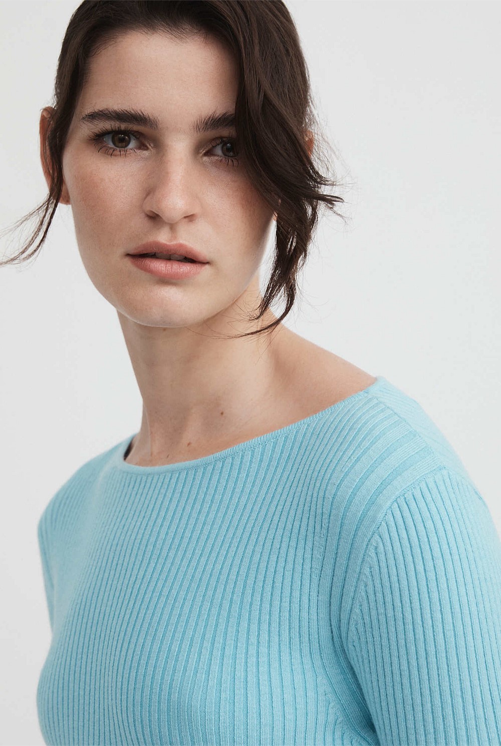 Boat Neck Rib Knit