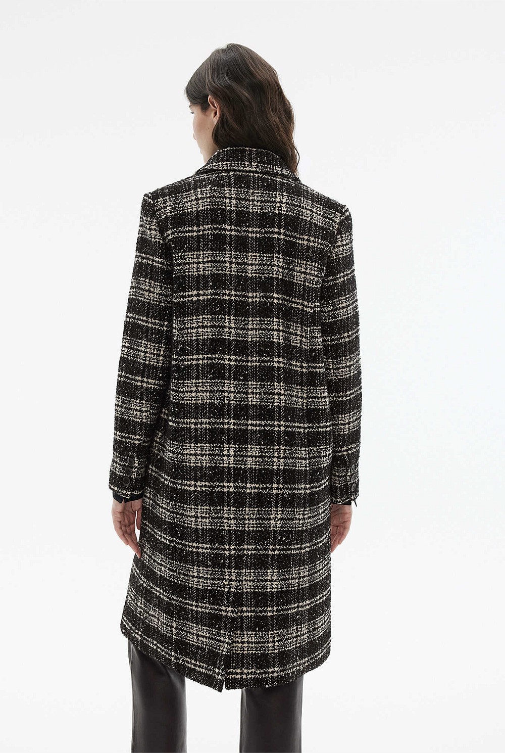 Wool Blend Yarn Dye Check Coat