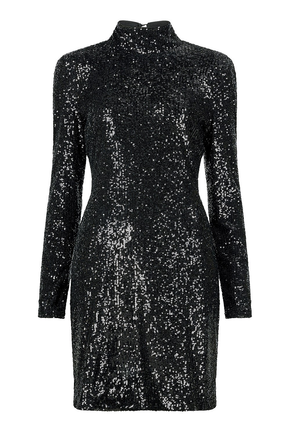 Sequin Mock Neck Dress