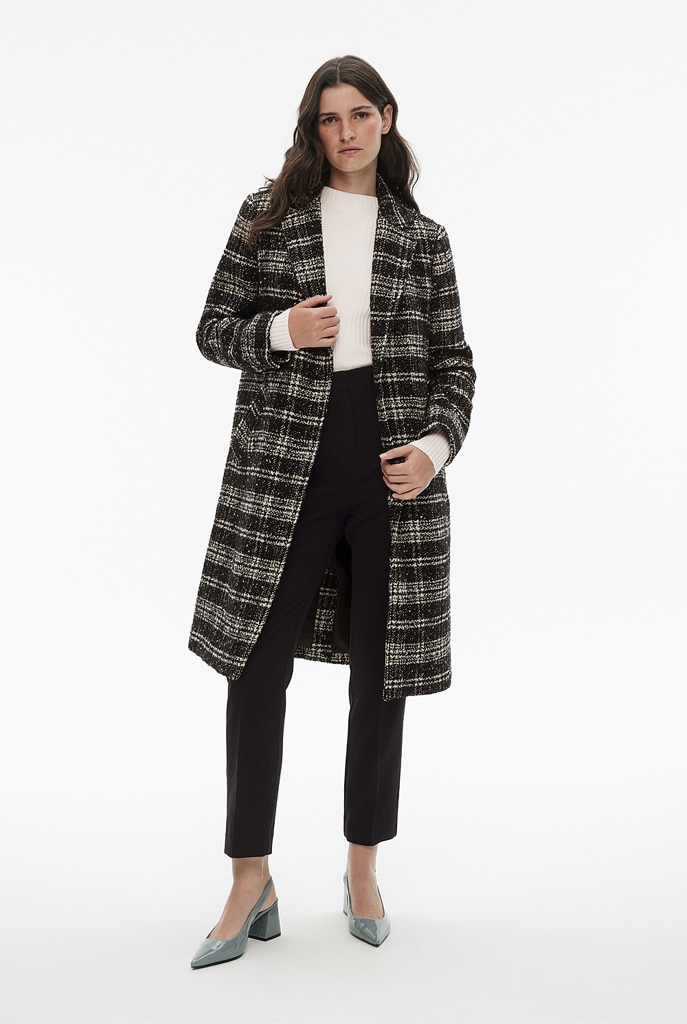 Mock Neck Crepe Knit
