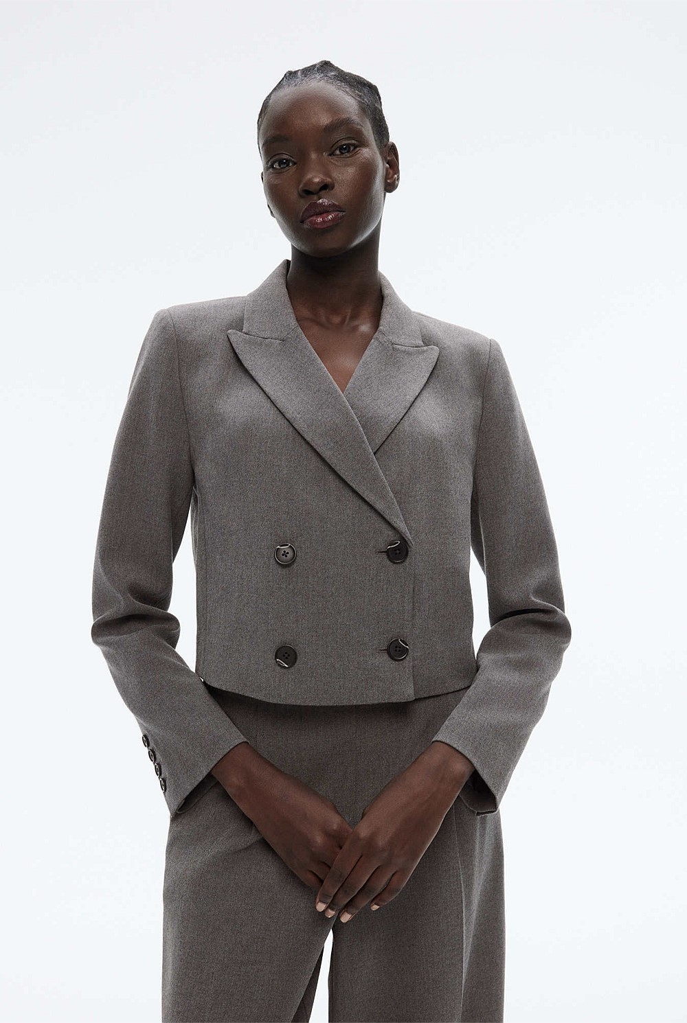 Cropped Double-Breasted Blazer